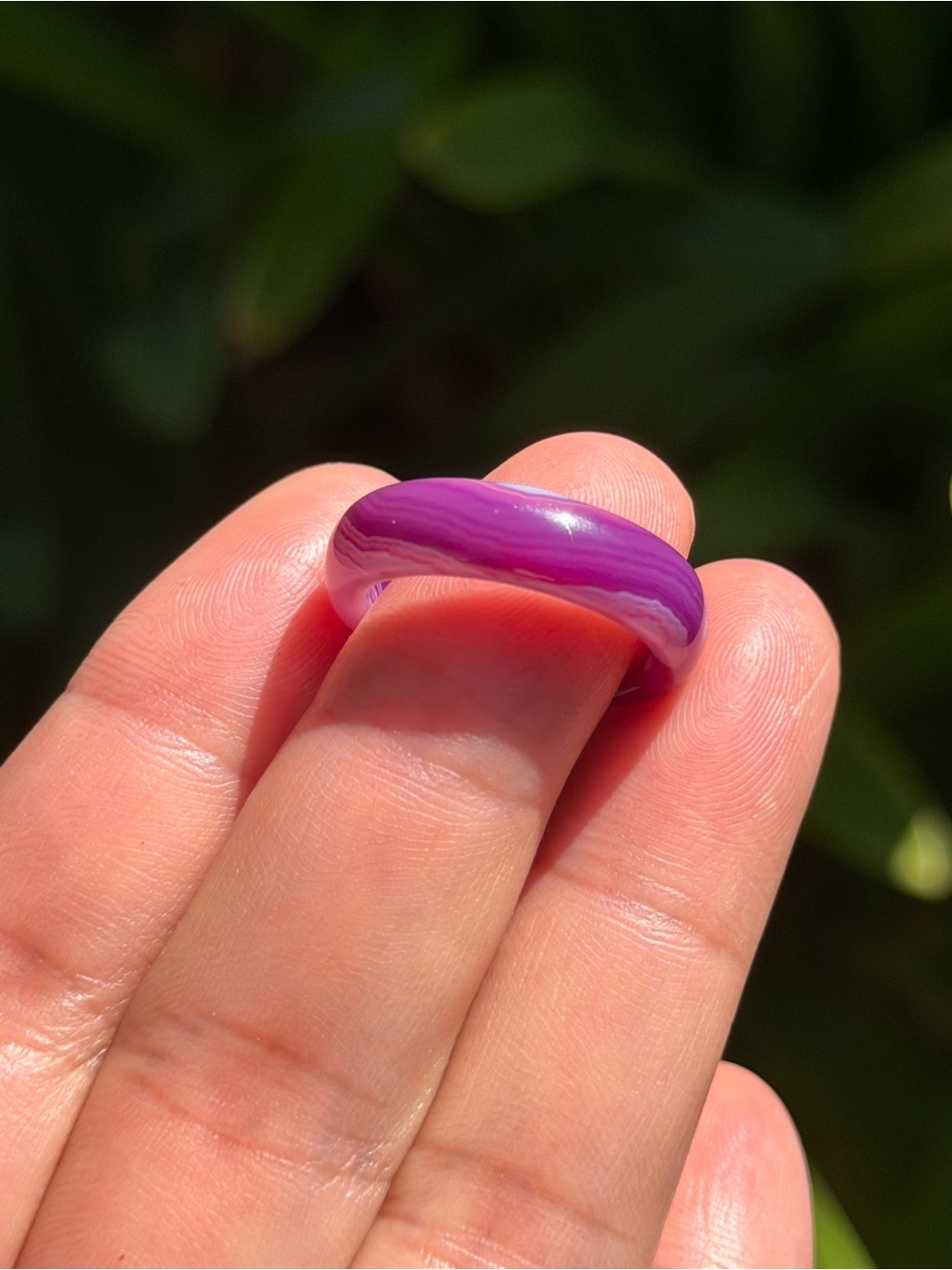 SIZE 7 Purple Banded Agate Ring 2560 - Picture 7 of 7